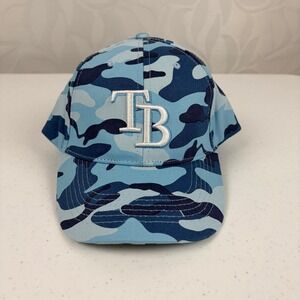 Tampa Bay Rays MLB Snapback Hat OSFM Blue Camo Excellent